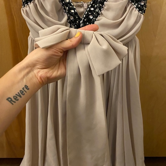 French Connection Blush Beaded Bow Tulle Dress - Picture 10 of 12